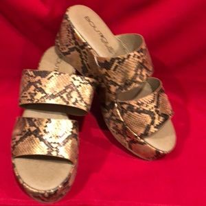 Boutique by corky platform faux snake. Check color on HQ for more clarity.